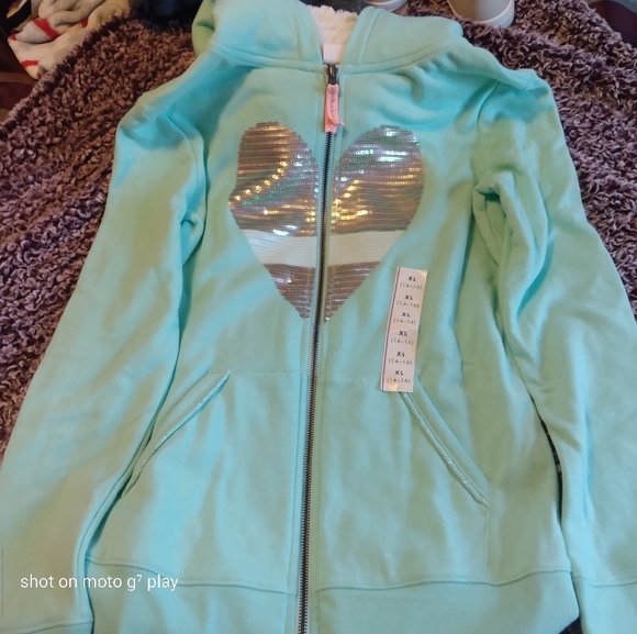 Cat & Jack light teal sweater with good.. - Picture 2 of 5